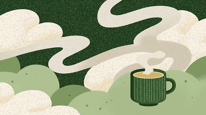 JPG 구름 디자인 여유 커피 음료 백그라운드 일러스트 따뜻함 일상 파란색 평화 감각 연기 편안함 커피잔 그림 향기 조화 국내일러스트 AI일러스트 AI콘텐츠 자연요소 감정 컬러 컨셉 잔 라이프 냄새 파일형식