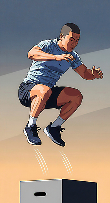 JPG 남자 스포츠 포즈 신발 일러스트 운동선수 운동복 상자 달리기 운동 점프 힘 도전 집중 연습 역동적 스릴 액션 크로스핏 국내일러스트 AI일러스트 AI콘텐츠 옷 컨셉 모션 건강 사람 파일형식