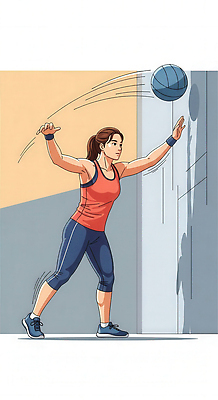 JPG 벽 스포츠 일러스트 공 모션 협력 운동선수 기술 경기 운동복 운동 스트레칭 힘 에너지 던지기 배구 집중 연습 일과 크로스핏 국내일러스트 AI일러스트 AI콘텐츠 옷 컨셉 건강 구기 파일형식