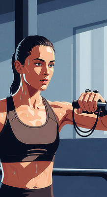 JPG 라이프스타일 여자 포즈 일러스트 모션 건강 운동복 운동 헬스 힘 몸무게 집중 연습 체육관 땀 노력 근력 조절 훈련도구 크로스핏 국내일러스트 AI일러스트 AI콘텐츠 옷 컨셉 사람 생활 도구 파일형식