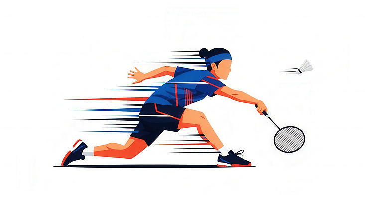 JPG 스포츠 일러스트 공 모션 협력 운동선수 기술 운동 경쟁 코트 게임 스윙 유연 집중 연습 속도 배드민턴 반응 전력질주 국내일러스트 AI일러스트 AI콘텐츠 포즈 컨셉 놀이 건강 구기 외투 파일형식