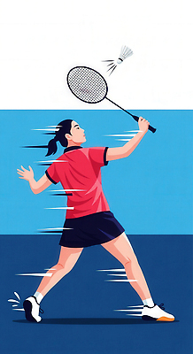 JPG 여자 스포츠 일러스트 공 모션 협력 운동선수 경기 운동 활발 코트 라켓 셔틀콕 체육 역동적 배드민턴 순간 전문 타격 스매싱 국내일러스트 AI일러스트 AI콘텐츠 스포츠용품 컨셉 건강 사람 구기 외투 파일형식