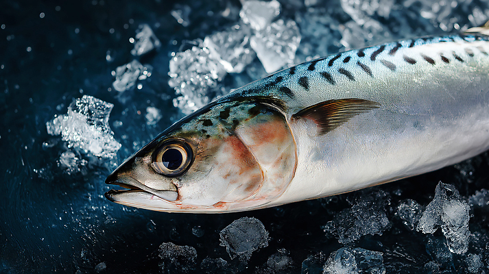 JPG 편집이미지 음식 식재료 어류 요리 판매 냉동 얼음 신선 시장 은색 해산물 고등어 편집실사 AI포토 AI콘텐츠 자연요소 컬러 수중동물 CG 파일형식