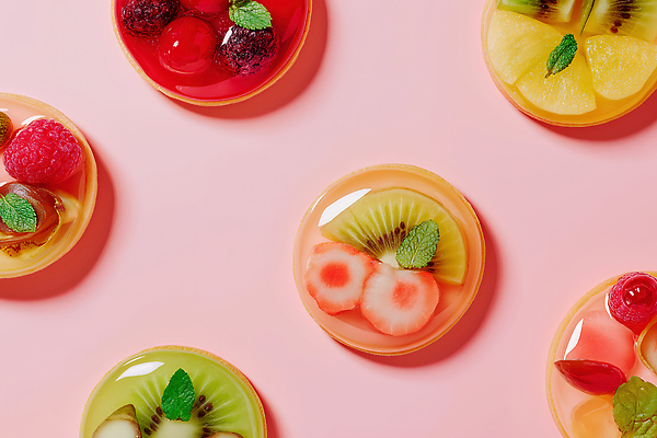 JPG 무료이미지 편집이미지 분홍색 과일 디저트 민트 젤리 과일조각 편집실사 AI포토 AI콘텐츠 음식 컬러 조각 허브 CG 파일형식 무료콘텐츠