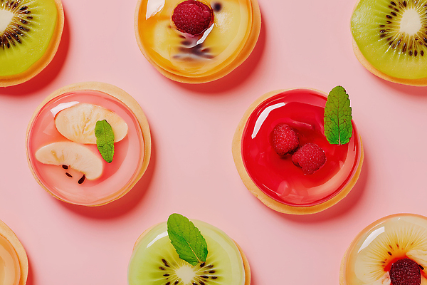 JPG 편집이미지 컬러 백그라운드 과일 탁자 디저트 키위 여름 신선 달콤 민트 산딸기 젤리 편리함 편집실사 AI포토 AI콘텐츠 계절 음식 가구 컨셉 맛 허브 CG 파일형식