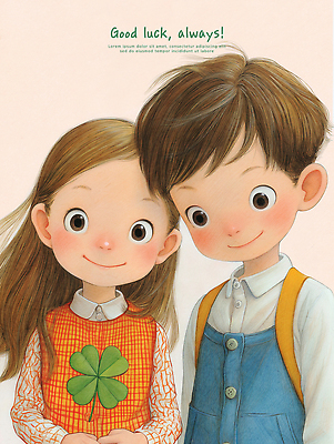 PSD 행복 프로포즈 일러스트 따뜻함 사랑 미소 웃음 여름 친구 소풍 귀여움 만남 운세 네잎클로버 즐거움 그림 소원 밝은색 국내일러스트 식물 계절 감정 컨셉 관계 표정 야외활동 클로버 파일형식