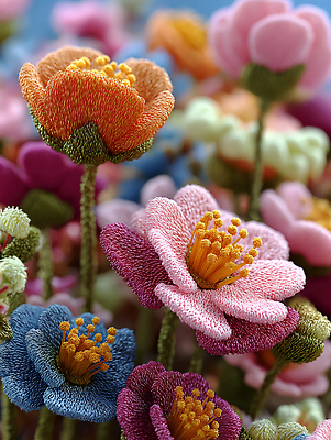 JPG 식물 편집이미지 디자인 꽃 예술 컬러 자연 햇빛 공예 자수 수공예 뷰티풀 생동감 핸드메이드 디테일 편집실사 AI포토 AI콘텐츠 취미 태양 CG 생태계 파일형식