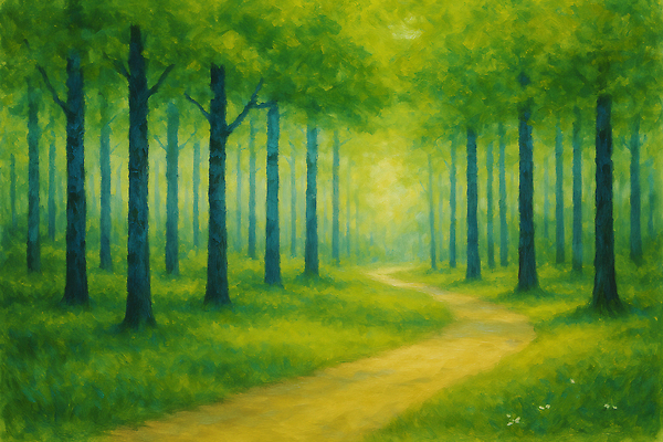 JPG 나무 식물 편집이미지 길 자연 생명 풍경 초록색 햇빛 평화 산책 숲 명상 조용 편집실사 AI일러스트 AI콘텐츠 컬러 컨셉 휴식 태양 CG 생태계 파일형식