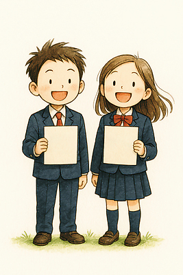 JPG 무료이미지 학생 여학생 행복 교복 초등학생 어린이 남학생 포즈 일러스트 학교 따뜻함 미소 소녀 소년 잔디 발표 즐거움 동아리 국내일러스트 AI일러스트 AI콘텐츠 식물 옷 여자 교육 남자 감정 표정 사람 파일형식