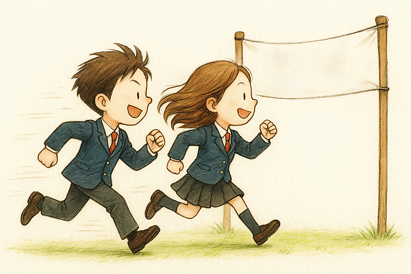 JPG 나무 학생 초등학생 백그라운드 일러스트 학교 모션 웃음 야외 친구 달리기 운동 스쿨라이프 운동장 연습 즐거움 위치 깃대 국내일러스트 AI일러스트 AI콘텐츠 식물 라이프스타일 교육 감정 스포츠시설 관계 표정 건강 사람 공간 파일형식