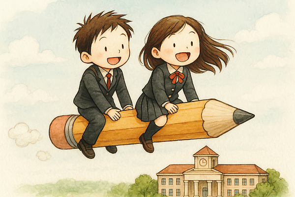 JPG 교복 어린이 백그라운드 일러스트 학교 상상 하늘 웃음 친구 연필 다정 기쁨 도전 비행 즐거움 그림 순간 창의력 흥미 국내일러스트 AI일러스트 AI콘텐츠 옷 교육 감정 컨셉 관계 학용품 표정 사람 필기구 파일형식