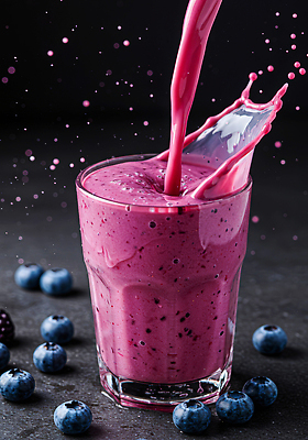 JPG 편집이미지 음료 음식 컬러 과일 재료 디저트 잔 신선 액체 제조 블루베리 편집실사 AI포토 AI콘텐츠 식기 CG 파일형식