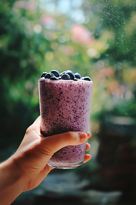 JPG 편집이미지 손 음료 과일 자연 아침 디저트 요리 컵 신선 맛 블루베리 스무디 편집실사 AI인물포토 AI콘텐츠 주간 식기 음식 컨셉 신체부위 CG 생태계 파일형식 AI포토