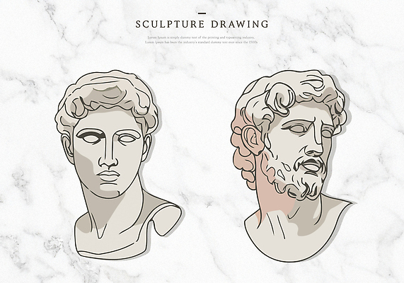 디자인 남자 문화 얼굴 예술 조각 일러스트 고대문명 사람 조각상 흰색 표현 역사 매끈함 오른쪽 왼쪽 그리스 작품 스타일 국내일러스트 AI파일 유럽 컬러 미술 신체부위 조형물 감각 방향 파일형식 벡터