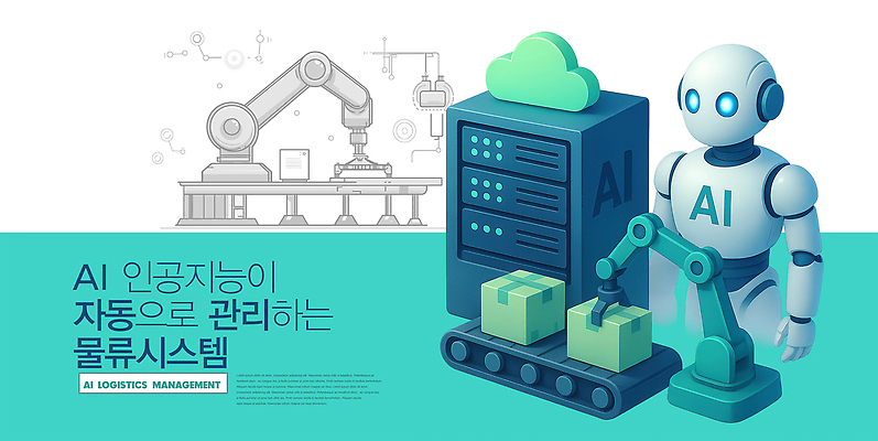 PSD 편집이미지 산업 기술 관리 기계 제조 상품 로봇 창고 시스템 물류 혁명 자동화 AI_인공지능 이미지편집 컨셉 파일형식