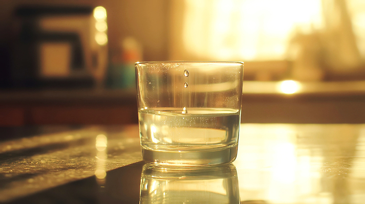 JPG 편집이미지 음료 유리 탁자 아침 조명 잔 따뜻함 일상 생활 물 햇빛 반사 주방 편집실사 AI포토 AI콘텐츠 주간 자연요소 식기 가구 재질 라이프 태양 CG 파일형식