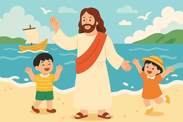 행복 바다 일러스트 가족 자연 따뜻함 사랑 웃음 해변 친구 소풍 축제 만남 예수 즐거움 그림 선박 동심 국내일러스트 AI파일 감정 컨셉 수상교통 관계 표정 야외활동 신_종교 생태계 파일형식 벡터