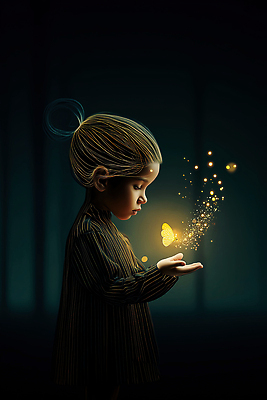 JPG 손 예술 나비 자연 생명 미소 소녀 빛 평화 어둠 꿈 숲 신비 마법 뷰티풀 상상력 순간 환상 AI컴퓨터그래픽 AI콘텐츠 여자 어린이 곤충 컨셉 표정 신체부위 생태계 파일형식