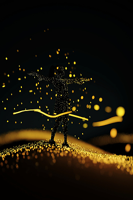 JPG 모양 예술 포즈 백그라운드 모션 조명 사람 어둠 매력적 자유 표현 춤 점 신비 혁명 순간 창의성 AI컴퓨터그래픽 AI콘텐츠 컨셉 문화예술 파일형식