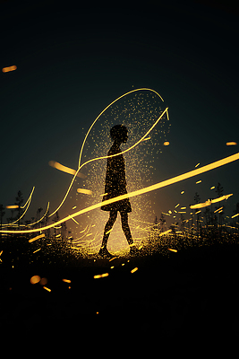 JPG 감정 실루엣 예술 백그라운드 모션 자연 빛 걷기 어둠 자유 금색 분위기 야간 신비 상상력 혼자 AI컴퓨터그래픽 AI콘텐츠 자연요소 컬러 컨셉 촬영기법 생태계 파일형식