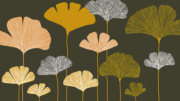 JPG 모양 식물 디자인 예술 컬러 백그라운드 잎 패턴 일러스트 자연 풍경 그래픽 가을 그림 은행나무 조화 뷰티풀 창의성 국내일러스트 AI일러스트 AI콘텐츠 나무 계절 무늬 생태계 파일형식