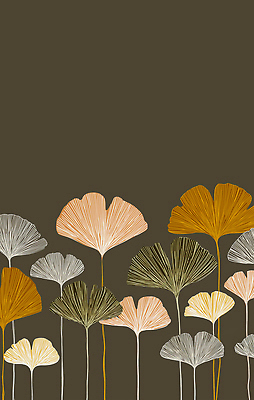 JPG 식물 디자인 예술 컬러 백그라운드 잎 패턴 일러스트 자연 풍경 고요 모던 질감 심플 은행나무 조화 뷰티풀 색채 창의성 국내일러스트 AI일러스트 AI콘텐츠 나무 무늬 생태계 파일형식