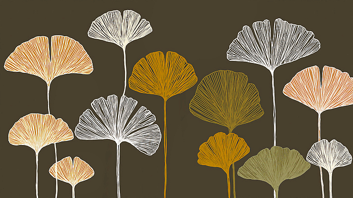 JPG 모양 식물 디자인 예술 컬러 백그라운드 잎 패턴 일러스트 자연 장식 갈색 그림 은행잎 화사함 개성 뷰티풀 창의성 국내일러스트 AI일러스트 AI콘텐츠 컨셉 무늬 생태계 파일형식