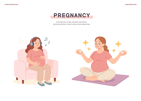 여자 행복 감정 음악 신체 일러스트 건강 생활 소파 희망 임신 시간 출산 영혼 보호 편안함 균형 명상 자기계발 국내일러스트 AI파일 컨셉 의자 문화예술 사람 감각 파일형식 벡터