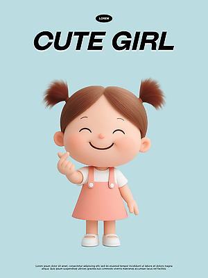 PSD 편집이미지 캐릭터 디자인 옷 원피스 행복 티셔츠 밝음 미소 소녀 파란색 귀여움 아기 애니메이션 손하트 편집3D 여자 감정 어린이 컬러 컨셉 셔츠 표정 사람 손짓 3D 파일형식