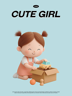 PSD 편집이미지 행복 어린이 자동차 놀이 실내 표정 상자 장난감 귀여움 놀기 편집3D 감정 육상교통 컨셉 모션 사람 내부 3D 파일형식