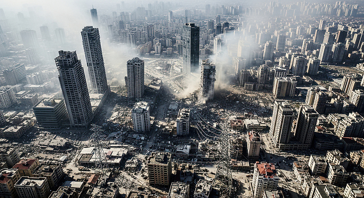 JPG 편집이미지 생각 건물 공중 고층빌딩 피해 손상 도시 구조물 연기 중앙 자연재해 폐허 지진 혼란 인프라 전경 편집실사 AI포토 AI콘텐츠 건축물 건축 컨셉 풍경 빌딩 CG 재해 파일형식 탑뷰