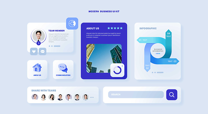 PSD 템플릿 디자인 비즈니스 디지털 정보 도구 모던 소통 UI 구성 연락처 인터페이스 사용자 셰어링 이미지템플릿 컨셉 파일형식 공유경제
