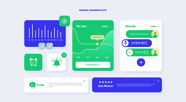 PSD 템플릿 디자인 비즈니스 그래프 판매 자료 어플리케이션 알림 모던 레이아웃 UI 기능 이미지템플릿 파일형식