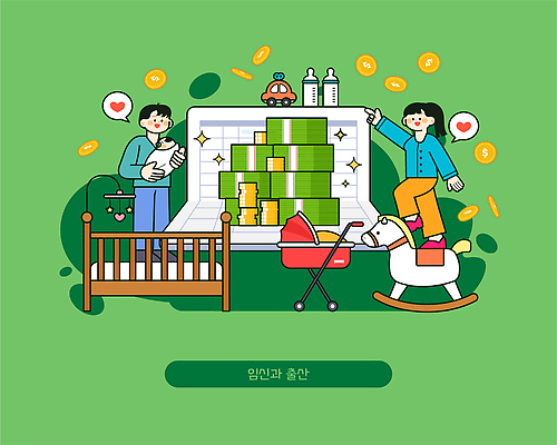 행복 일러스트 가족 미래 생활 경제 학습 장난감 임신 기쁨 육아 출산 보호 준비 기회 자원 돌봄 소득 아기침대 재정 국내일러스트 AI파일 교육 감정 컨셉 관계 모션 아기용품 침대 파일형식 벡터