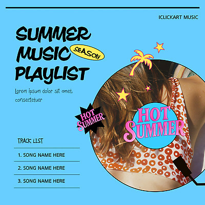 템플릿 디자인 계절 감정 음악 컬러 백그라운드 여름 여름휴가 분위기 상쾌 플레이리스트 이미지템플릿 AI파일 컨셉 휴가 문화예술 파일형식 벡터 여름_계절