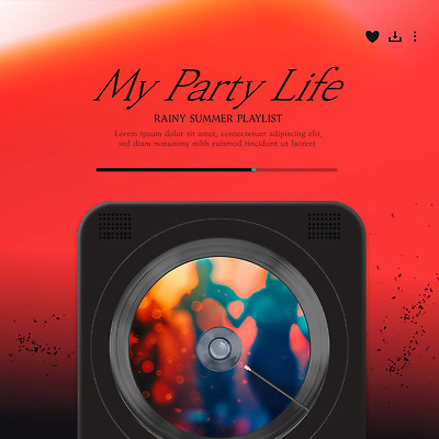 템플릿 행복 음악 설계 여름 파티 소리 듣기 체험 분위기 트랙 감성 플레이리스트 이미지템플릿 AI파일 계절 감정 컨셉 모션 문화예술 이벤트 파일형식 벡터
