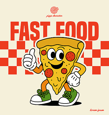 캐릭터 디자인 음식 컬러 일러스트 손가락 피자 패스트푸드 그래픽 귀여움 표현 유머 맛 소비 만화 즐거움 마케팅 창의성 일러캐릭터 AI파일 손 감정 컨셉 서양음식 인스턴트 파일형식 벡터