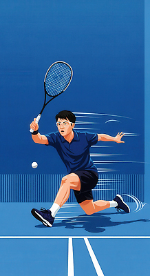 JPG 스포츠 일러스트 공 파란색 운동 경쟁 에너지 코트 테니스 라켓 목표 집중 연습 속도 역동적 노력 퍼포먼스 액션 국내일러스트 AI일러스트 AI콘텐츠 스포츠용품 컬러 컨셉 건강 구기 외투 파일형식