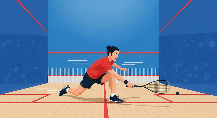 JPG 스포츠 포즈 일러스트 공 운동선수 기술 경기 빨간색 운동 힘 경쟁 코트 집중 연습 상쾌 스포트라이트 스쿼시 반응 액션 국내일러스트 AI일러스트 AI콘텐츠 감정 컬러 컨셉 건강 구기 외투 파일형식