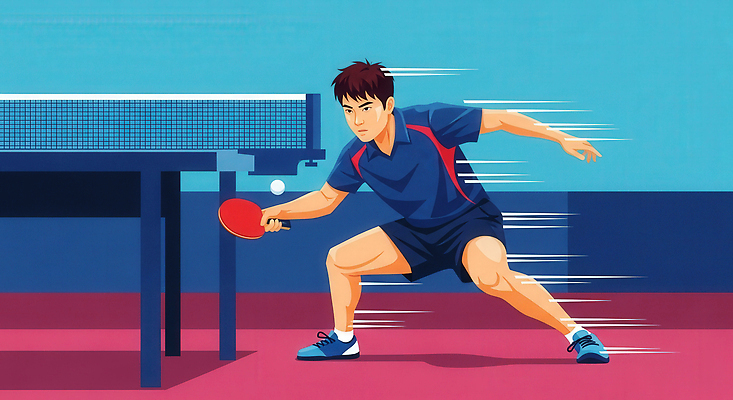 JPG 남자 스포츠 포즈 일러스트 공 탁자 운동선수 기술 경기 빨간색 운동 경쟁 탁구 손목 집중 속도 스포트라이트 경기복 전문 국내일러스트 AI일러스트 AI콘텐츠 컬러 가구 컨셉 유니폼 건강 사람 신체부위 구기 파일형식