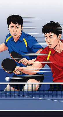 JPG 남자 스포츠 유니폼 일러스트 공 탁자 협력 운동선수 기술 경기 운동 반사 경쟁 에너지 우승 탁구 집중 연습 속도 전략 긴장 국내일러스트 AI일러스트 AI콘텐츠 옷 감정 가구 컨셉 건강 사람 구기 최고 파일형식