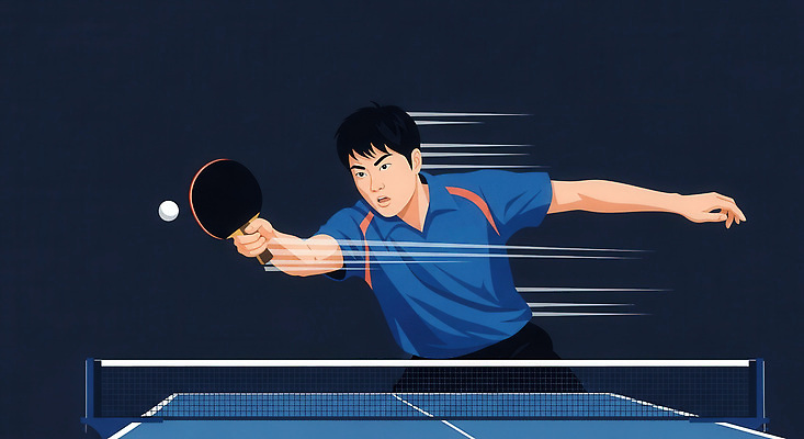 JPG 스포츠 백그라운드 유니폼 일러스트 공 모션 운동선수 기술 경기 운동 반사 경쟁 스윙 탁구 집중 연습 역동적 스포트라이트 순간 국내일러스트 AI일러스트 AI콘텐츠 옷 포즈 컨셉 건강 구기 파일형식