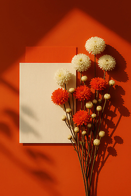 JPG 편집이미지 디자인 꽃 예술 컬러 백그라운드 자연 생명 따뜻함 장식 빨간색 흰색 배열 조화 스타일 편집실사 AI포토 AI콘텐츠 카드프레임 식물 프레임 CG 생태계 파일형식