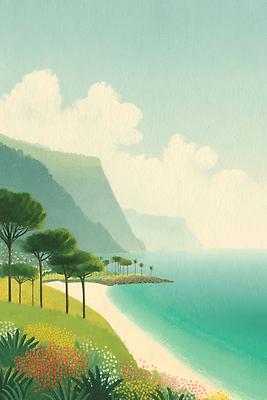 JPG 나무 파도 바다 컬러 여행 일러스트 자연 산 미술 풍경 초원 해변 평화 일출 일몰 팔레트 드로잉 국내일러스트 AI일러스트 AI콘텐츠 식물 컨셉 문화예술 노을 생태계 파일형식