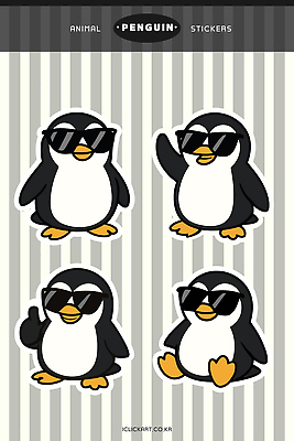 동물 캐릭터 디자인 포즈 스티커 일러스트 놀이 회의 웃음 손짓 장식 선글라스 줄무늬 만화 즐거움 펭귄 애니메이션 일러캐릭터 AI파일 감정 안경 무늬 비즈니스 모션 조류 표정 파일형식 벡터