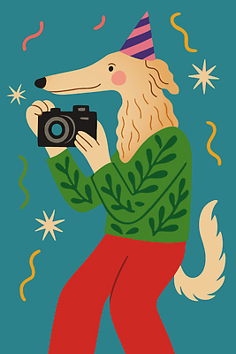 캐릭터 분홍색 컬러 백그라운드 일러스트 모션 기념 웃음 장식 빨간색 초록색 파티 카메라 귀여움 사진촬영 촬영 생일 강아지 즐거움 기획사 일러캐릭터 AI파일 기념일 감정 컨셉 회사 표정 이벤트 전자제품 반려동물 개 파일형식 벡터