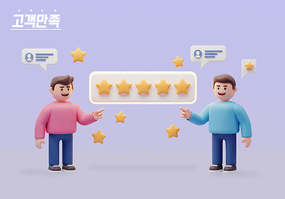 PSD 편집이미지 디자인 남자 대화 그래픽 3D 비교 고객 서비스 만족 평가 의견 소통 별점 편집3D 감정 컨셉 말하기 사람 디지털합성 점수 파일형식