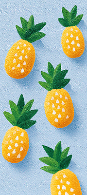 JPG 식물 편집이미지 디자인 컬러 백그라운드 채소 과일 열대 초록색 여름 노란색 파인애플 그림 손그림 상큼 편집실사 AI일러스트 AI콘텐츠 계절 CG 열대과일 파일형식