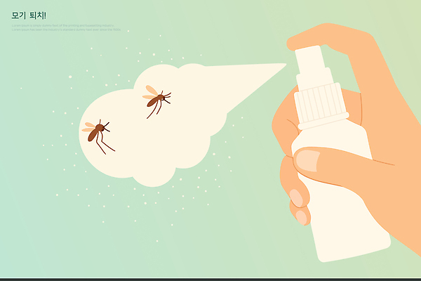 손 일러스트 건강 안전 일상 생활 여름 환경 청결 벌레 예방 스프레이 기온 모기 습도 퇴치 효과 국내일러스트 AI파일 계절 곤충 컨셉 날씨 라이프 신체부위 해충 위생 파일형식 벡터