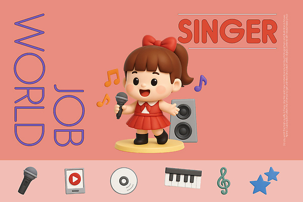 PSD 편집이미지 캐릭터 드레스 어린이 음악 백그라운드 노래 미니어처 표현 마이크 즐거움 오브젝트 애니메이션 창의성 아기자기 이미지편집 옷 감정 음향기기 컨셉 문화예술 사람 모형 파일형식